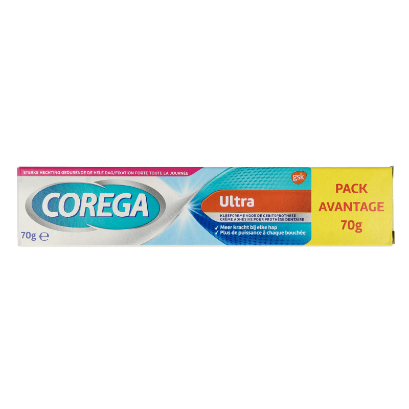 Corega Ultra crema fijadora para prótesis dentales 70 g - VitAdvice BV