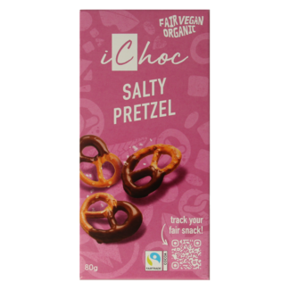 Ichoc Ichoc Salty pretzel organic 80 Gram
