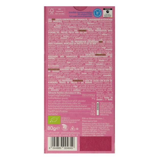 Ichoc Salty pretzel organic 80 Gram