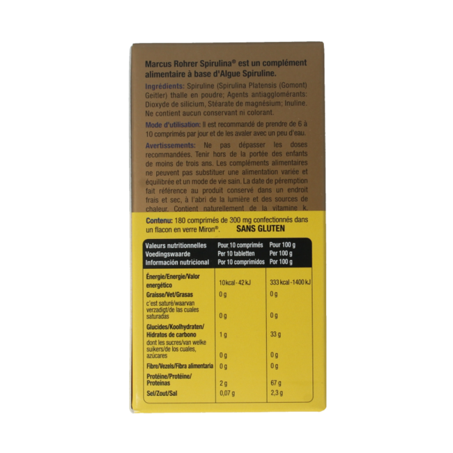 Marcus Rohrer Spirulina 180 comprimidos