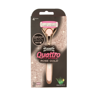 Wilkinson Maszynka do golenia Wilkinson Quattro dla kobiet, vintage różowe złoto, 1 sztuka
