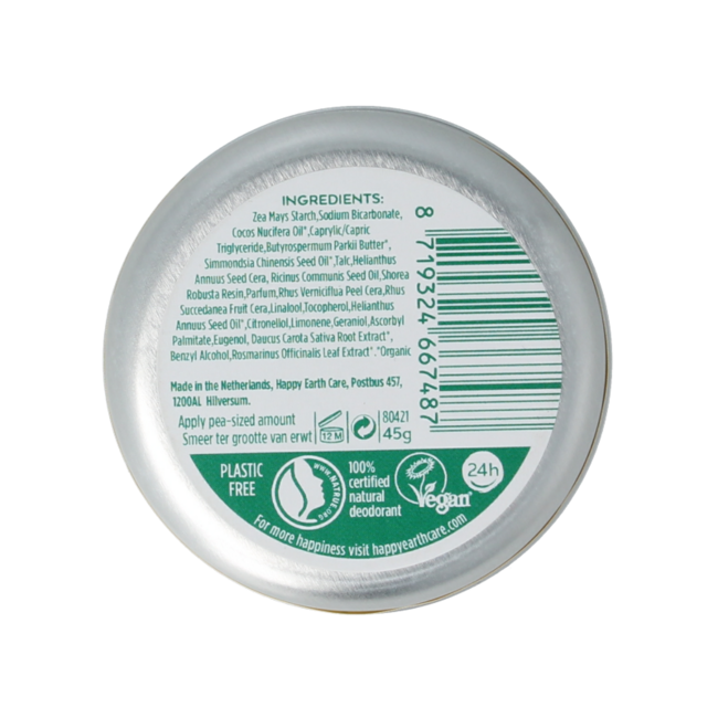 Happy Earth Deodorantbalsam Jasmin Ho-Holz 45 Gramm