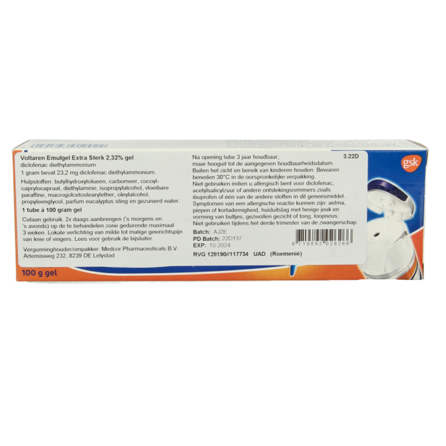 Voltaren Emulgel extra fort 2,32 % emballage roumain 100 g