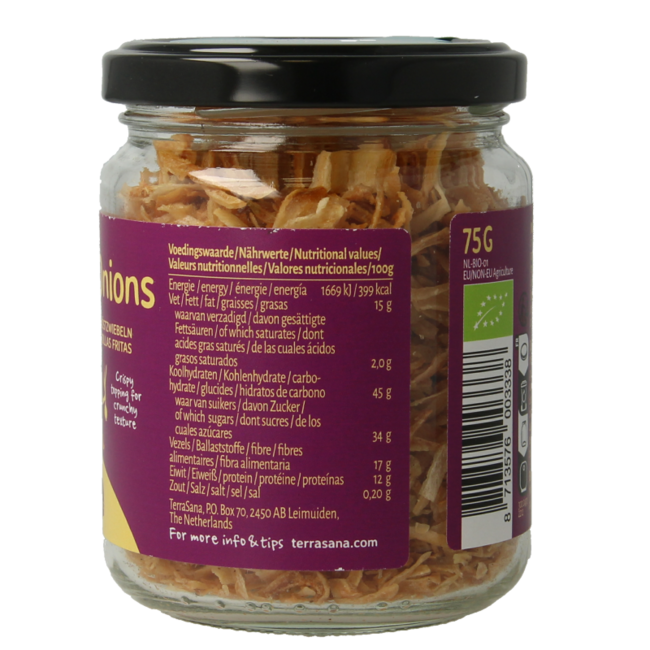 TerraSana cebollas fritas indonesias bio 75 gramos