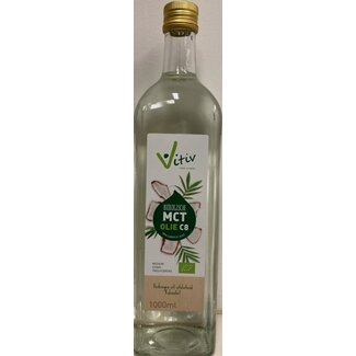 Vitiv Olio MCT Vitiv C8 di Cocco Puro 99% Acido Caprilico 1 Litro