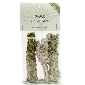 Volatile Volatile Smudge paquete de 3 salvia blanca cedro y artemisa 1 unidad