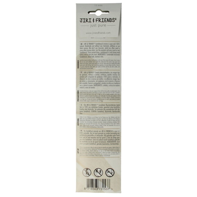 Jiri & Friends Sandalwood Incense 15 Pieces