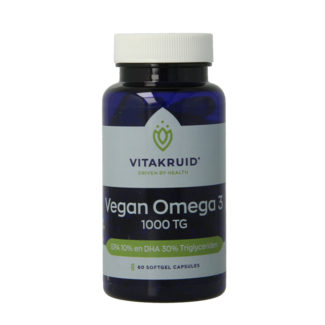 Vitakruid Vegan Omega 3 1000 Triglyceride 300 DHA 100 EPA 60 Softgels