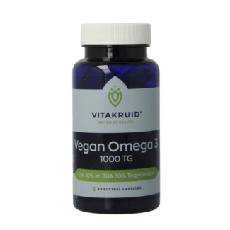 Vitakruid Vegan omega 3 1000 triglyceriden 300 DHA 100 EPA 60 Softgels