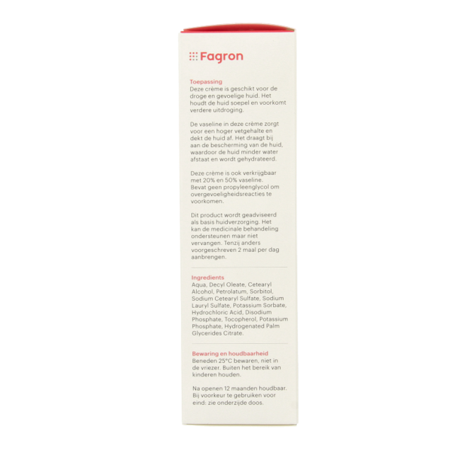 Fagron Lanette Cream 10% Vaseline with box 100 Gram