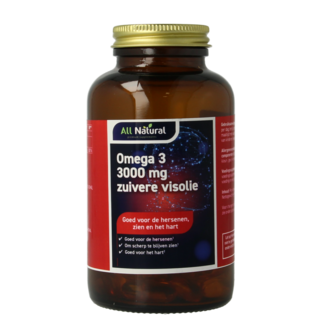 All Natural Omega 3 3000mg Pure Fish Oil 100 Capsules