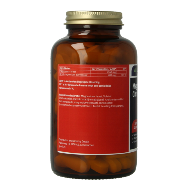 Citrate de Magnésium Tout Naturel 400mg 120 Comprimés