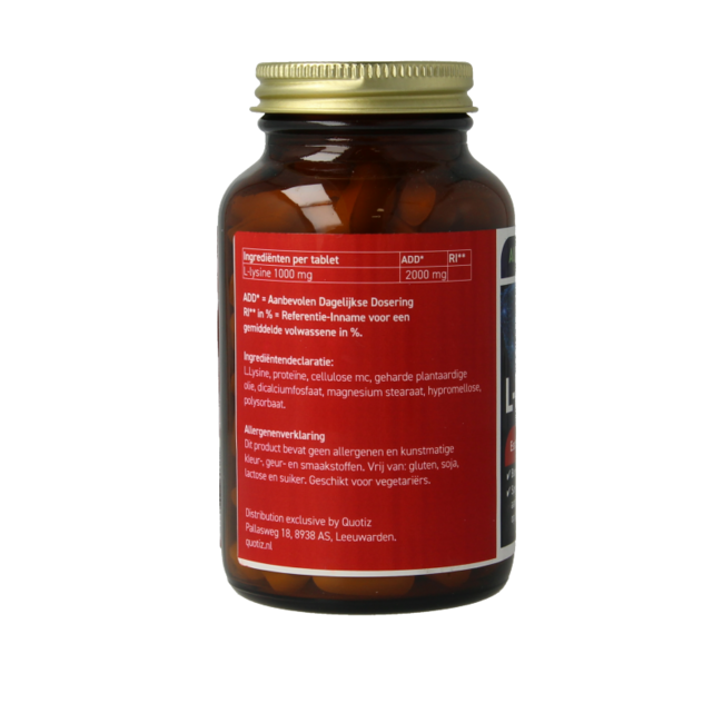 All Natural L-Lisina 2000mg 100 Comprimidos
