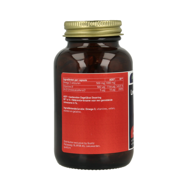 Olio di Fegato di Merluzzo Tutto Naturale Vitamine A & D 100 Capsule