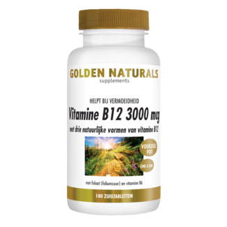 Golden Naturals Golden Naturals Vitamin B12 3000mcg 180 Lozenges