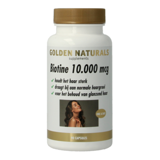 Golden Naturals Biotina 10.000mcg 90 Cápsulas