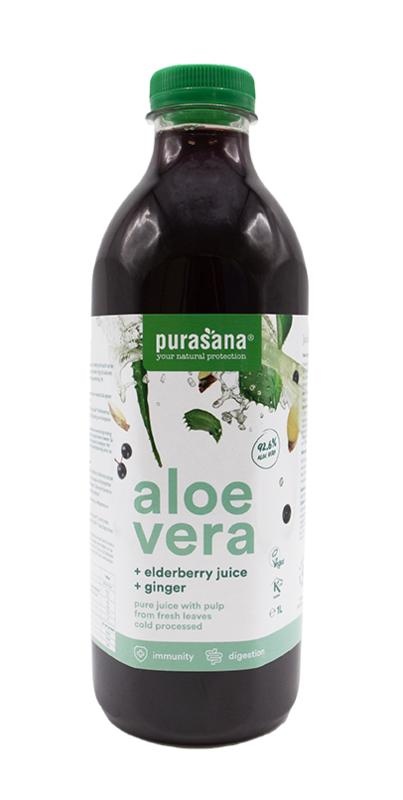 Purasana Succo Aloe Vera con Sambuco Bio - 1 Litro