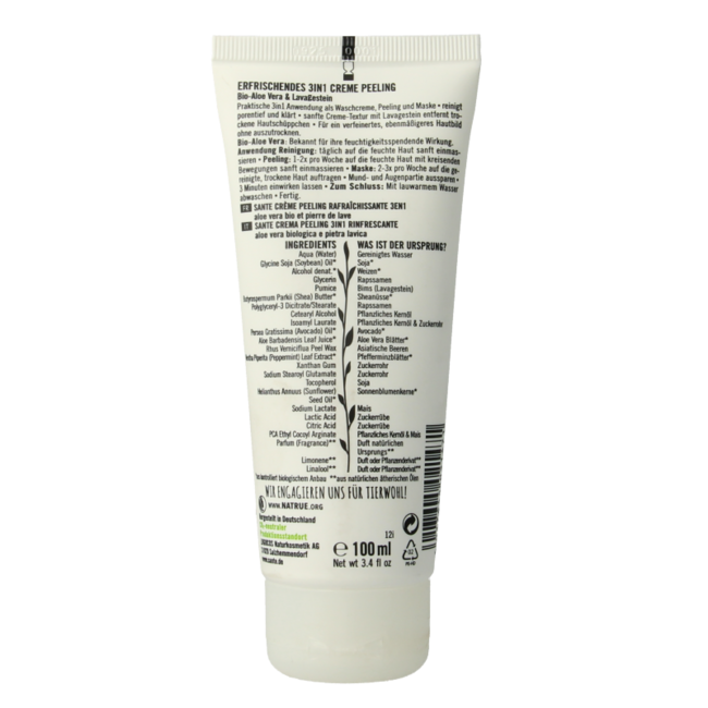 Sante Peeling Crema Rinfrescante 3-in-1, 100 Millilitri