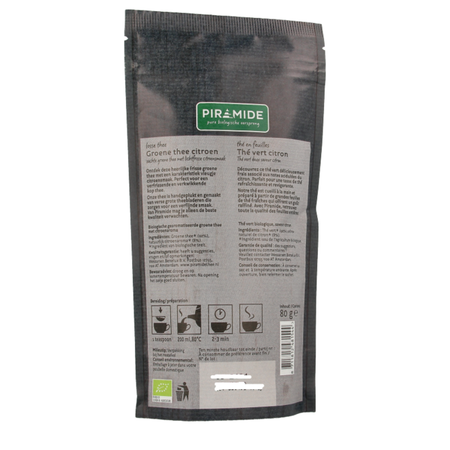 Piramide Té verde limón bio 80 gramos