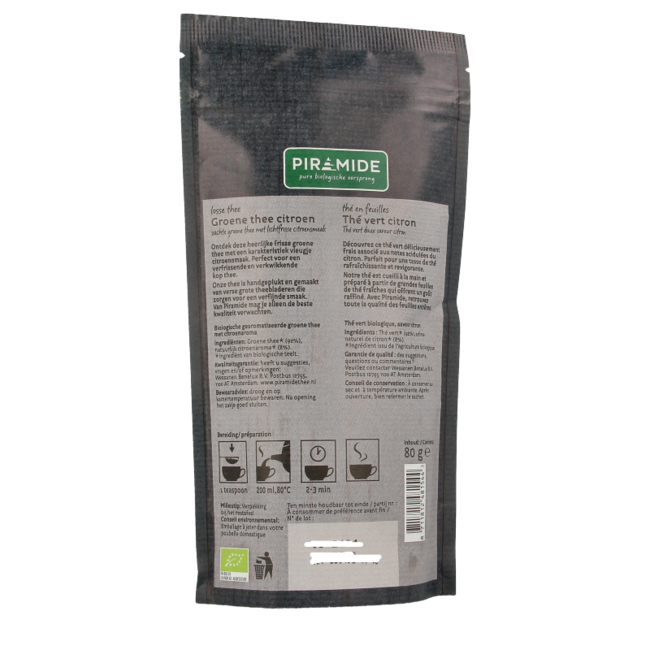 Piramide Thé vert citron bio 80 g
