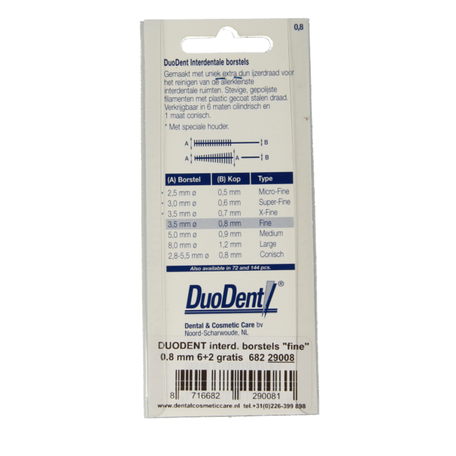 Duodent Interdental Brushes Fine - 8 Pack