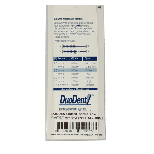 Duodent Interdentalbürsten x-fein, 8 Stück