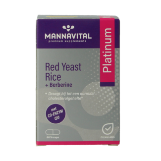 Mannavital Red Yeast Rice + Berberine Platinum 60 Vegetarian Capsules