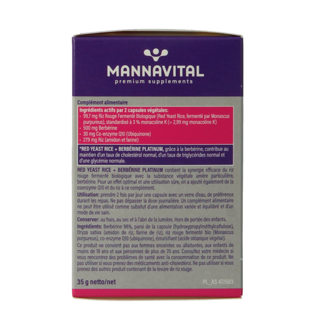 Red rice + berberine platinum 60 Vegetarian capsules