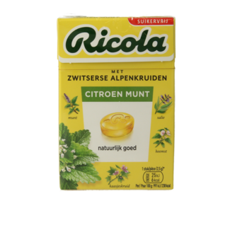 Ricola Caja de limón y menta sin azúcar 50 gramos