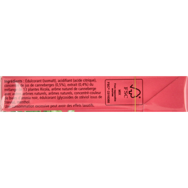 Boîte de Cranberry sans sucre 50 Grammes