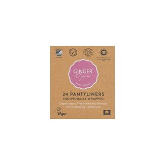 Ginger Organic Pantyliners individually wrapped 24 Pieces