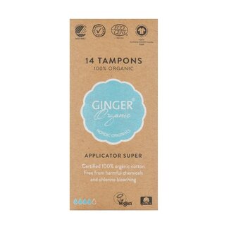 Ginger Organic Super Tampons with Applicator, 12 Count