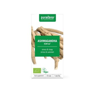 Purasana Purasana Ashwagandha KSM-66 vegan organic 60 Vegetarian capsules