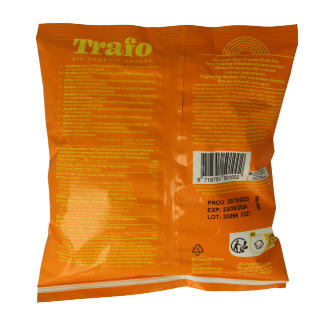 Trafo Tortilla chips natural bio 75 gramos