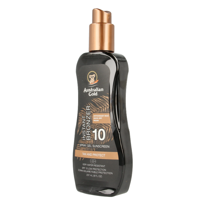 Australian Gold Spray Gel con Bronzer SPF10 237 Millilitri