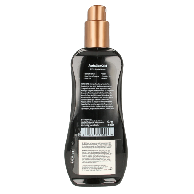 Australian Gold Spray-Gel mit Bronzer SPF15 237 Milliliter