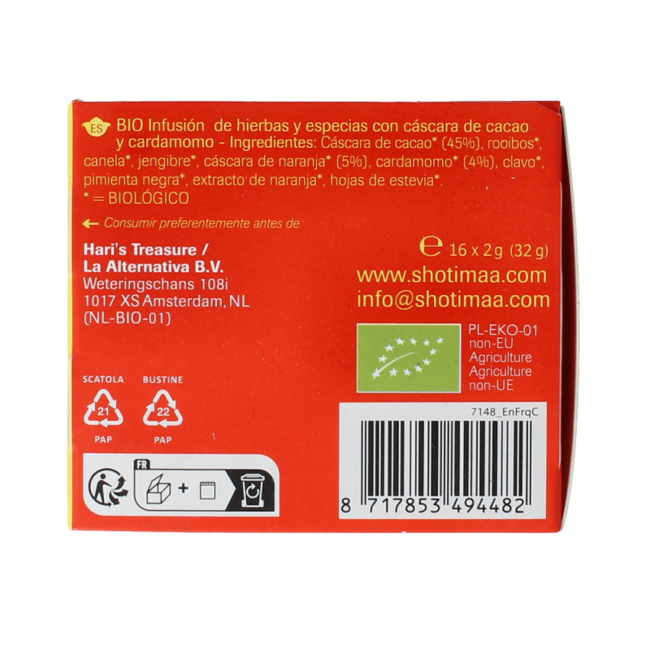 Love for Life Cocoa, Cardamom & Orange Organic 16 Bags