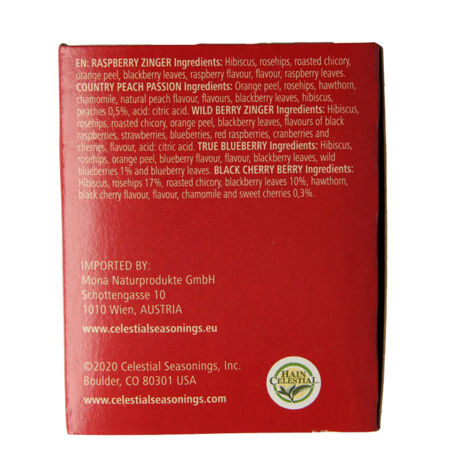 Tè Celestial Seasonings Assortimento Frutta del Sud 18 Bustine