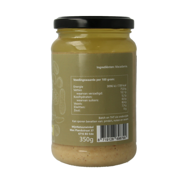 MijnNatuurwinkel Pasta de macadamia 350 gramos