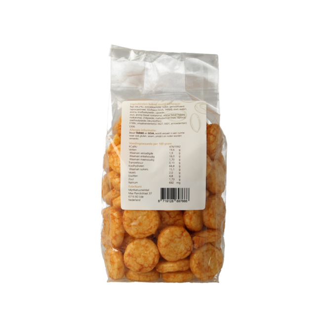 MijnNatuurwinkel Rice cracker round bbq 100 Gram