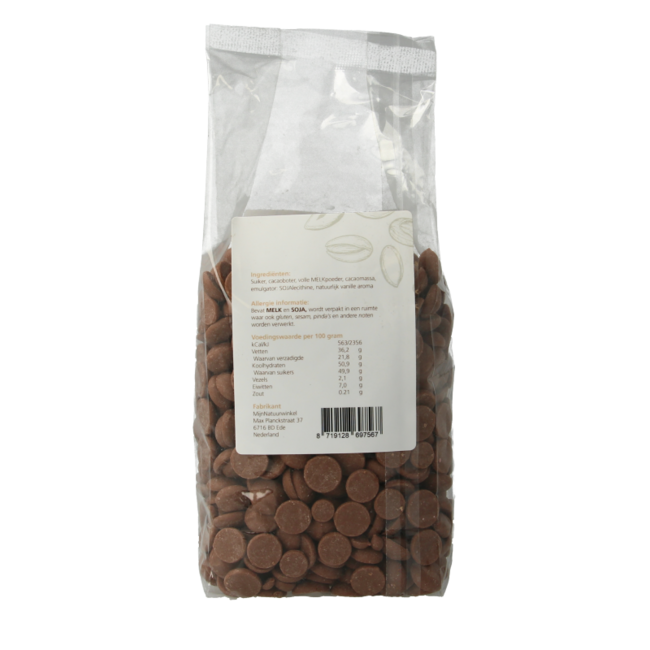 MijnNatuurwinkel Milk chocolate drops 400g