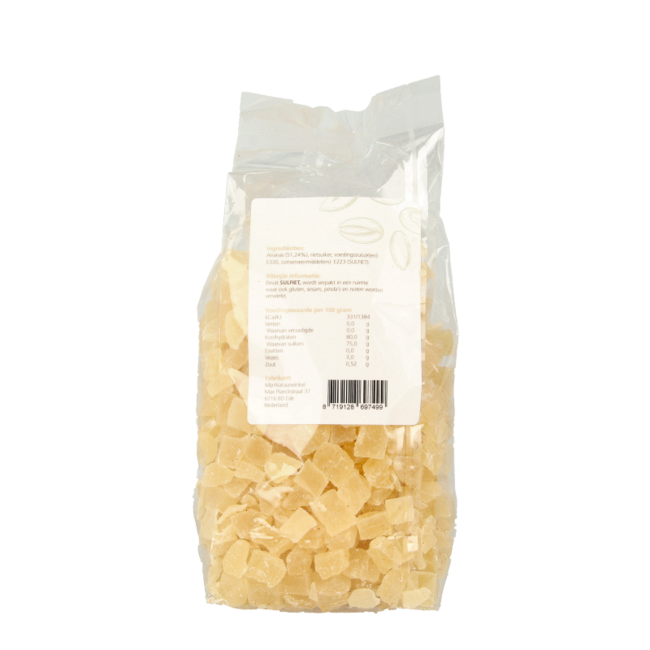 MijnNatuurwinkel Ananas blokjes 400 Gram