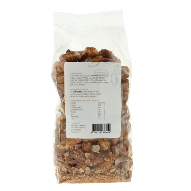 MijnNatuurwinkel Mezcla de miel, frutos secos y pimienta 400 gramos
