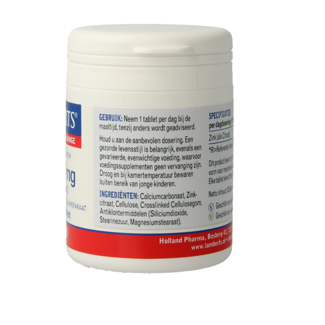 Lamberts Citrato de Zinc 25mg 120 Comprimidos