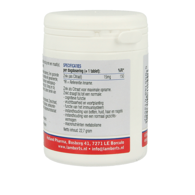 Lamberts Citrato de Zinc 15mg 90 Comprimidos