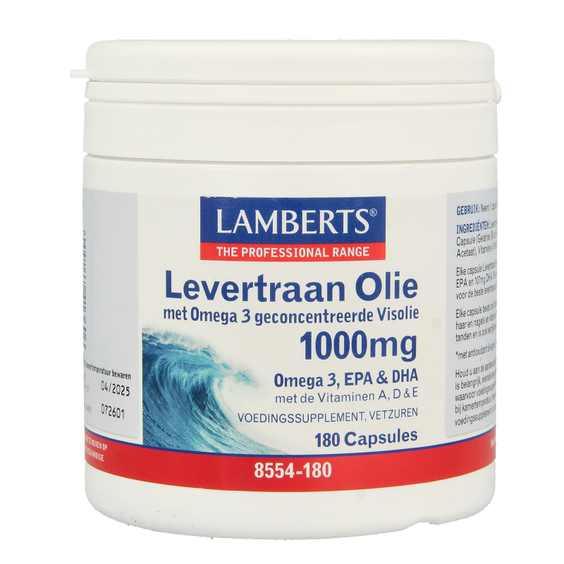 Lamberts Olio di Fegato di Merluzzo 1000mg - Omega 3 e Vitamine