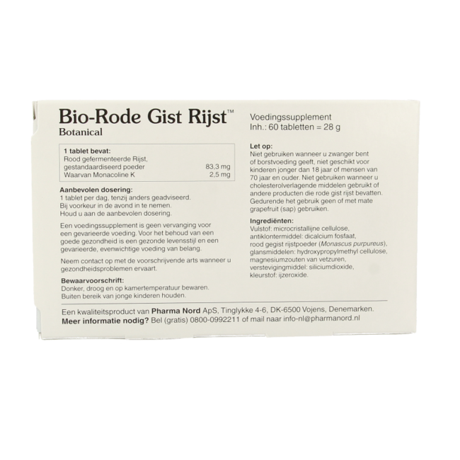Bio rode gist rijst 60 Tabletten