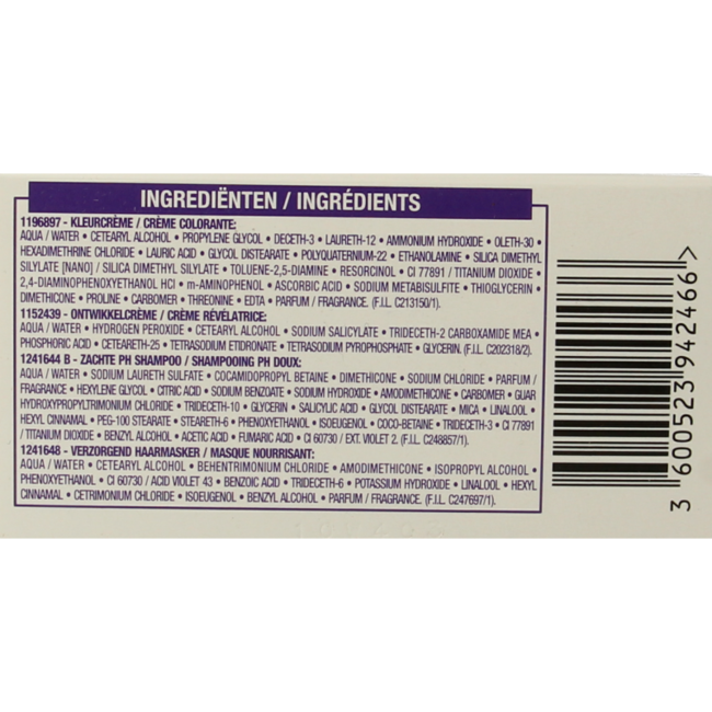 Excellence Cool Crème 4.11 castano ultra cenere 1 Pezzo