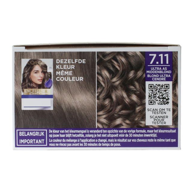 Excellence Cool creme 7.11 ultra asblond 1 Unidad