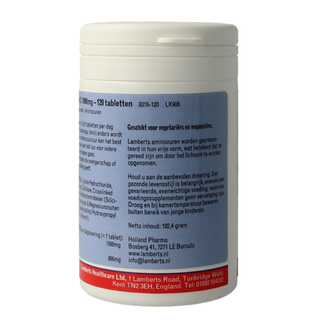 L-Lisina 1000mg 120 comprimidos